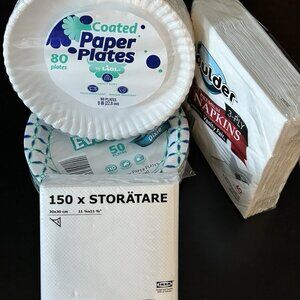 Pack of 2 Paper Plates + 2 Packs of Napkins